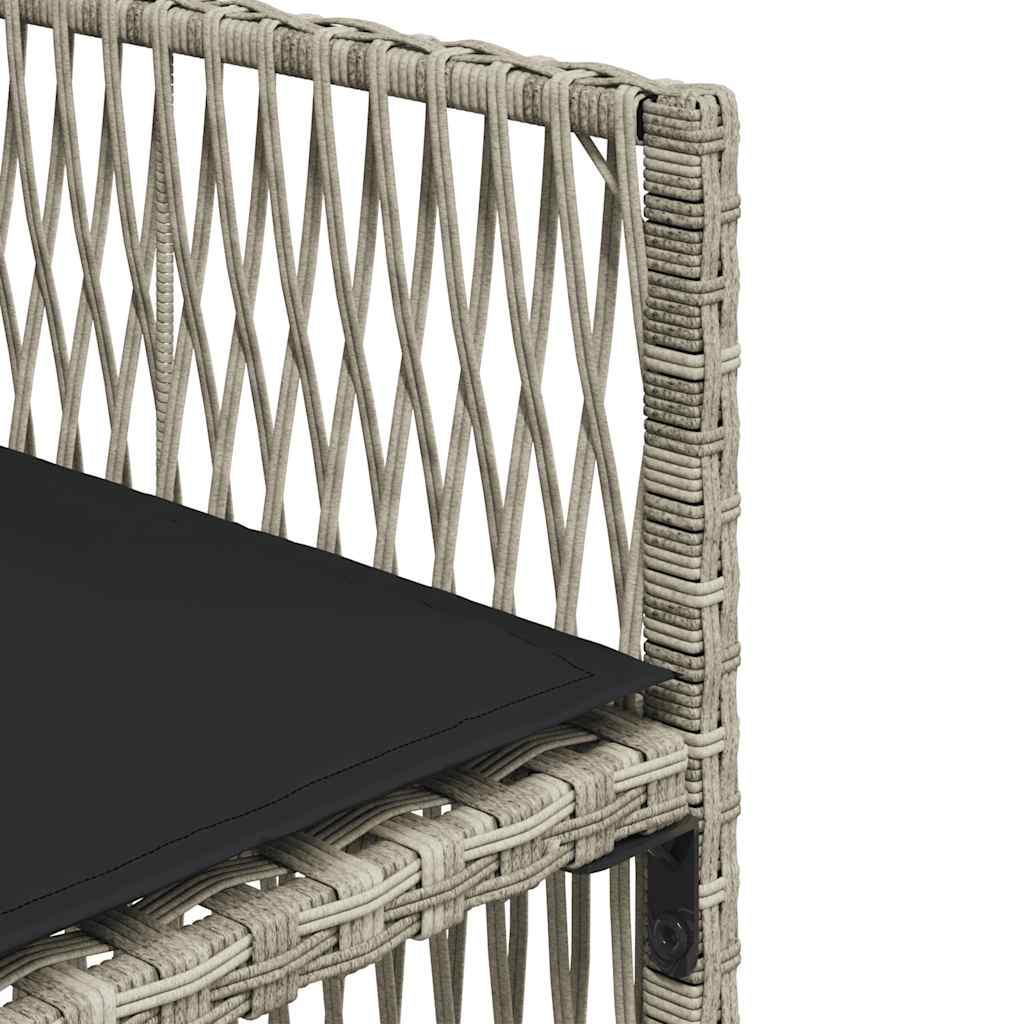 Ensemble à manger de jardin et coussins 9 pcs gris clair rotin