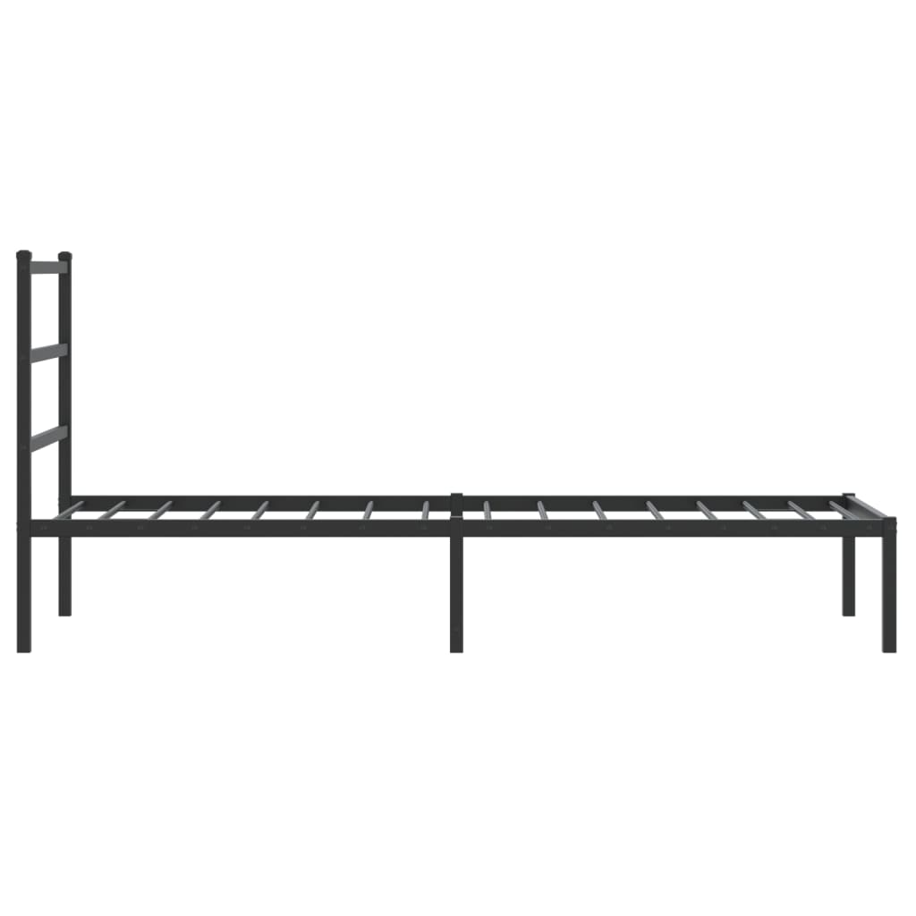Cadre de lit métal sans matelas avec tête de lit noir 80x200 cm - XIOS