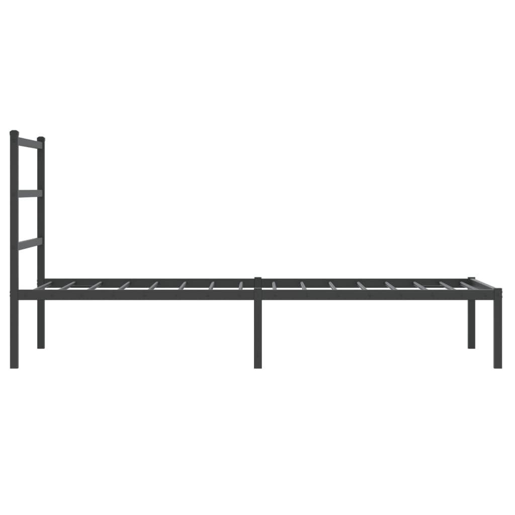 Cadre de lit métal sans matelas avec tête de lit noir 90x190 cm - XIOS