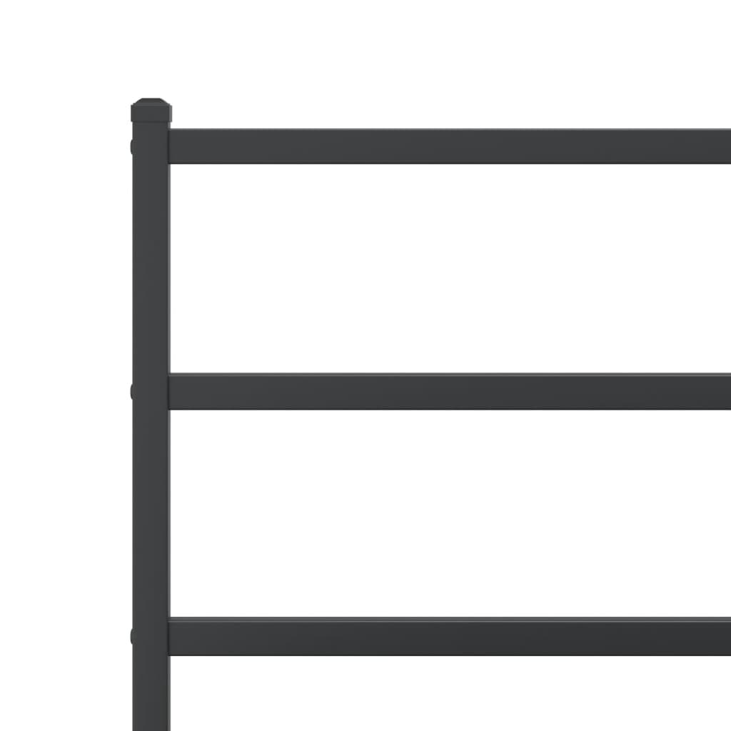 Cadre de lit métal sans matelas avec tête de lit noir 90x190 cm - XIOS