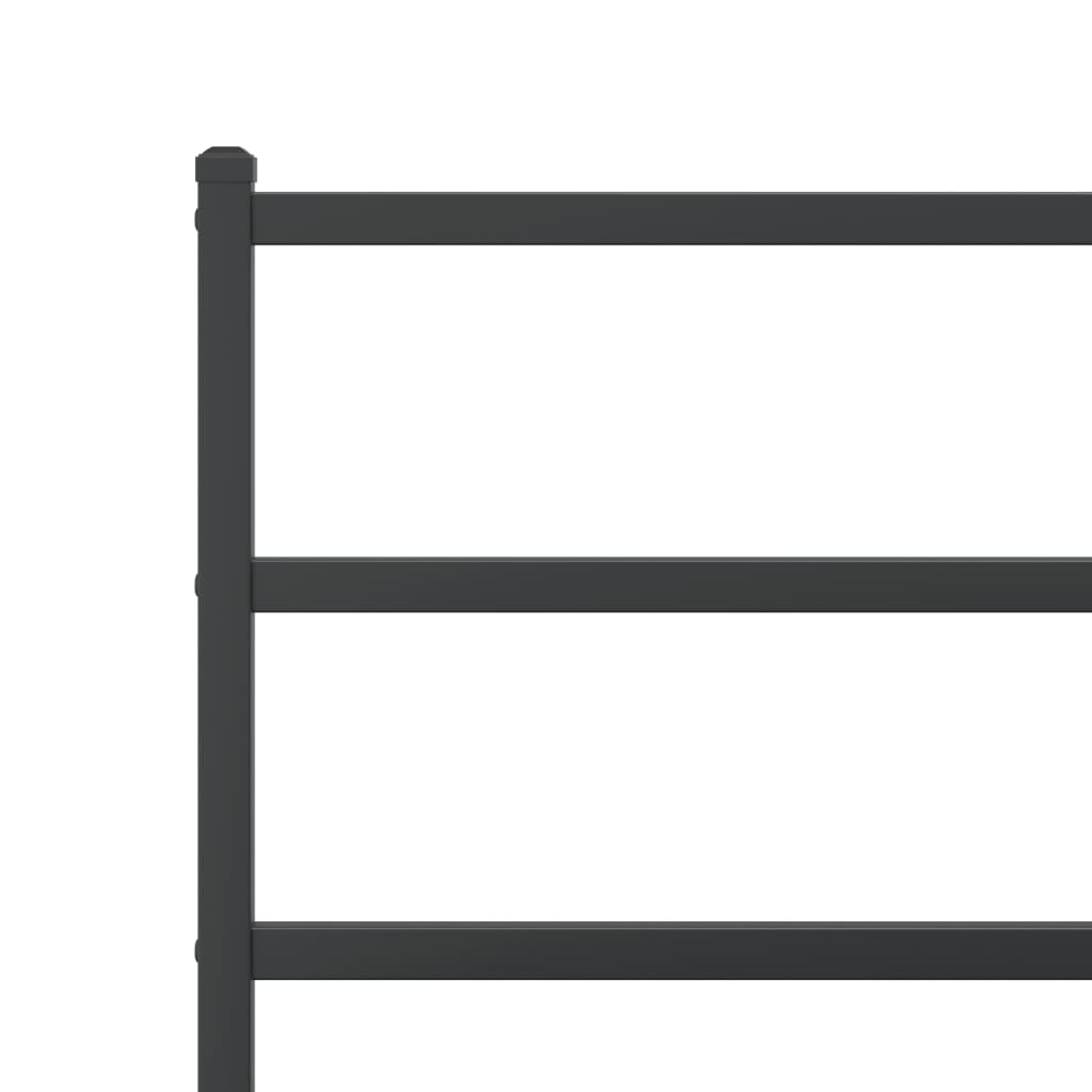 Cadre de lit métal sans matelas avec tête de lit noir 90x200 cm - XIOS