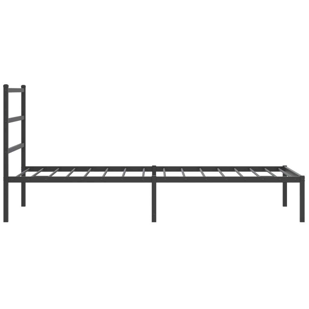 Cadre de lit métal sans matelas avec tête de lit noir 100x200cm - XIOS