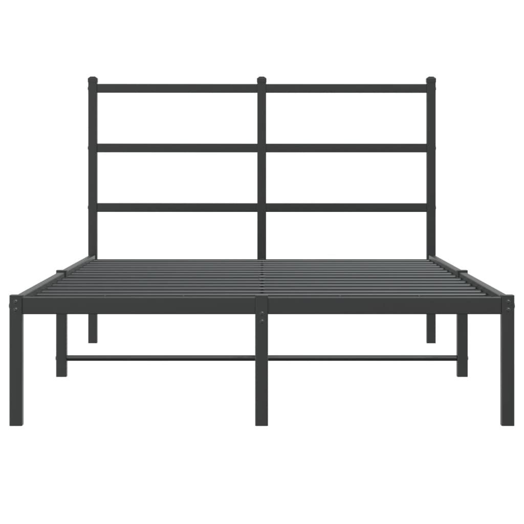 Cadre de lit métal sans matelas avec tête de lit noir 120x190cm - XIOS