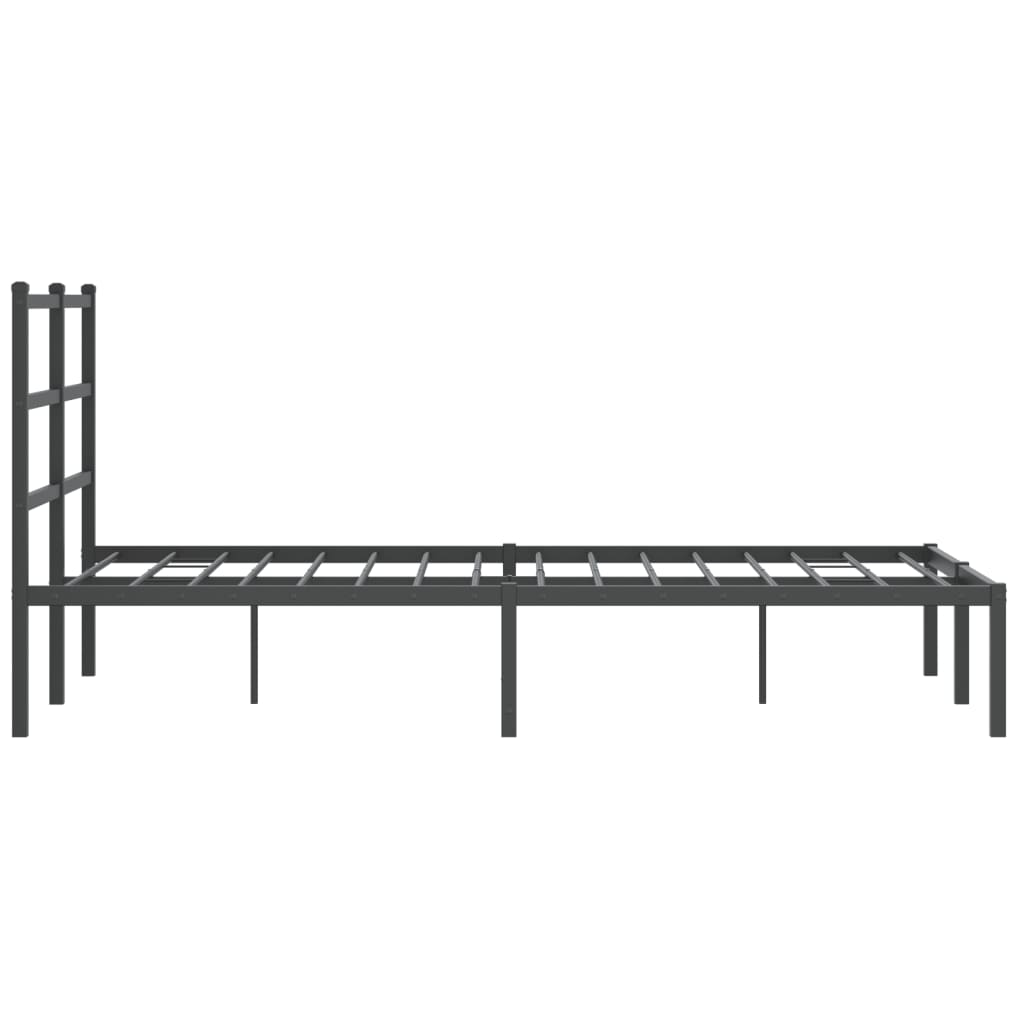 Cadre de lit métal sans matelas avec tête de lit noir 120x190cm - XIOS