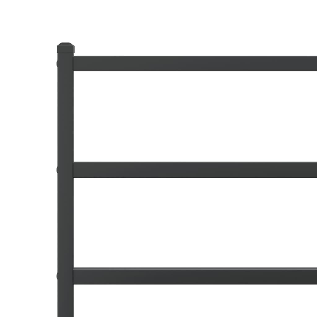 Cadre de lit métal sans matelas avec tête de lit noir 140x200cm - XIOS