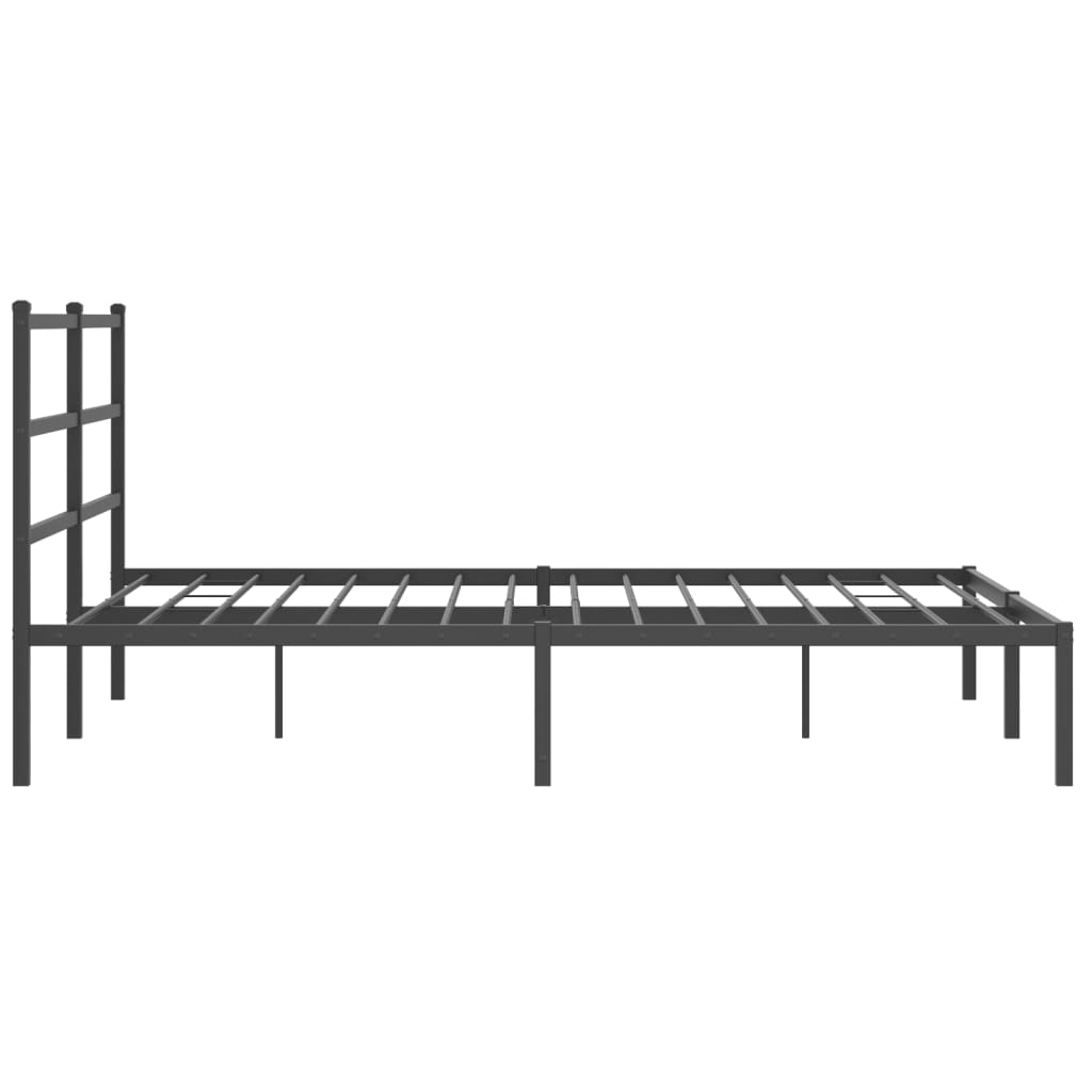 Cadre de lit métal sans matelas et tête de lit noir 160x200 cm - XIOS