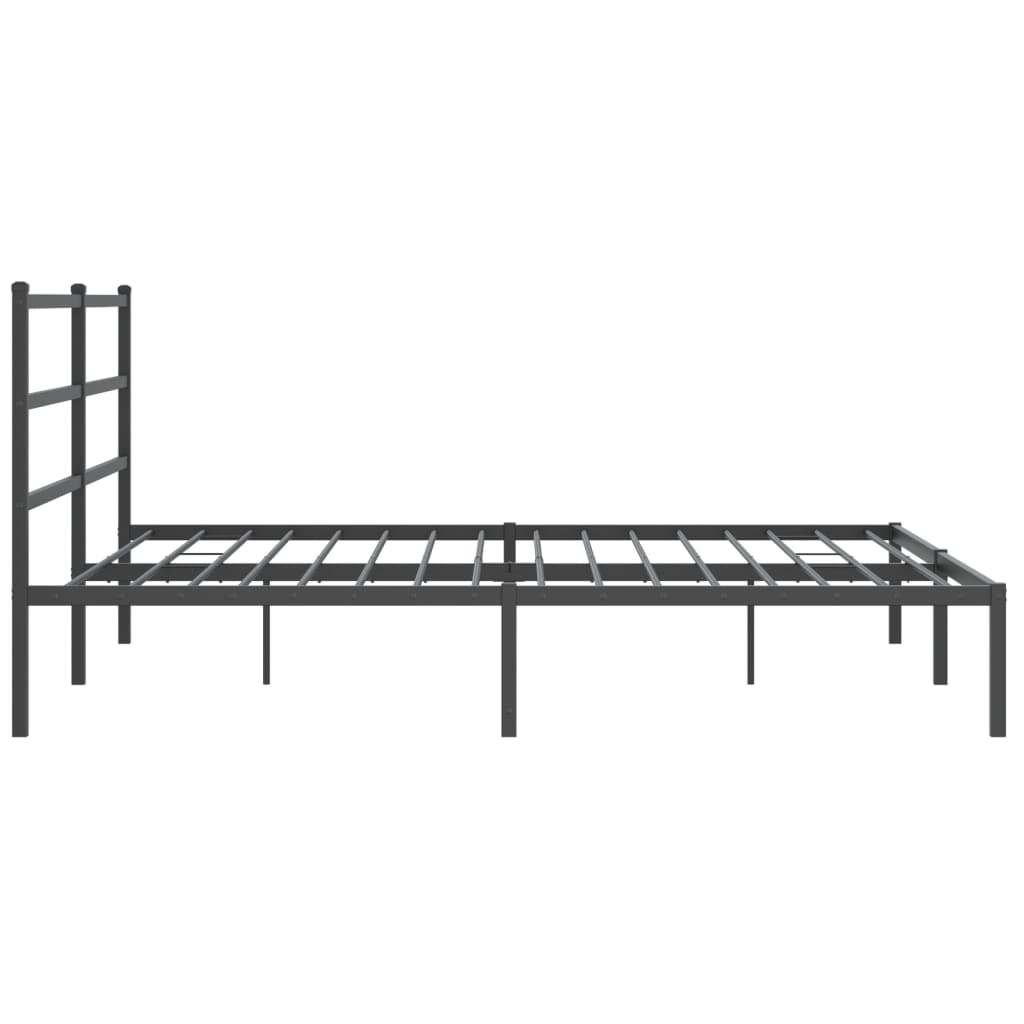 Cadre de lit métal sans matelas et tête de lit noir 180x200 cm - XIOS