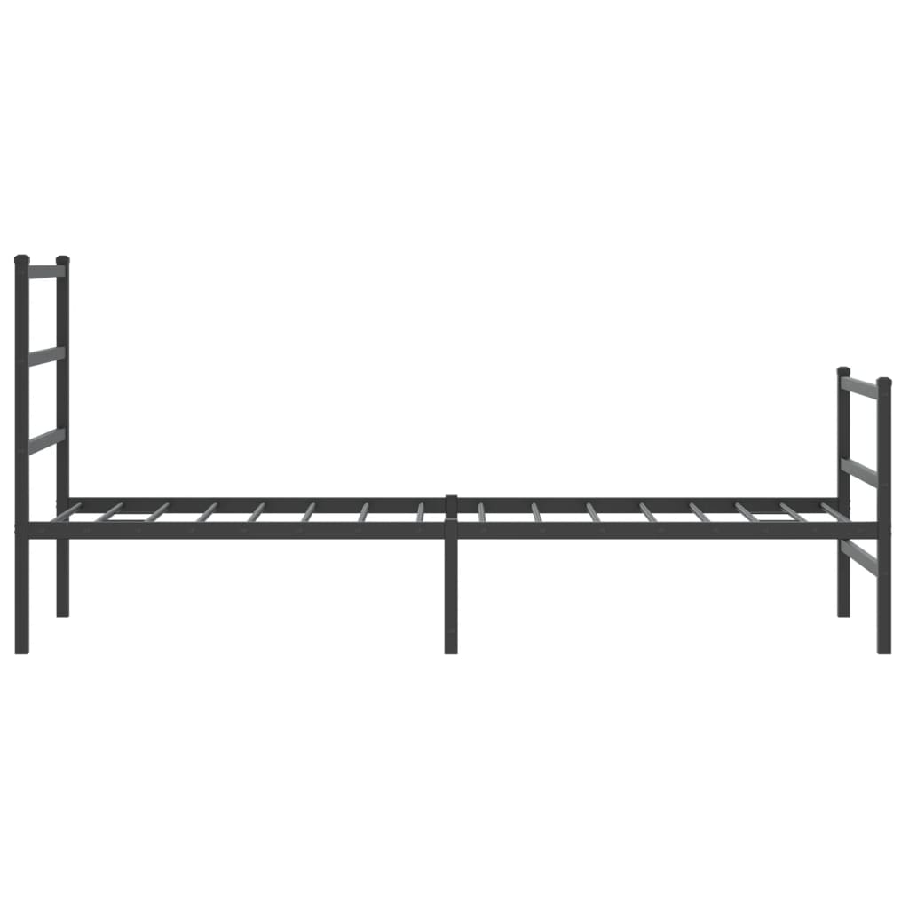 Cadre de lit métal sans matelas avec pied de lit noir 80x200 cm - XIOS