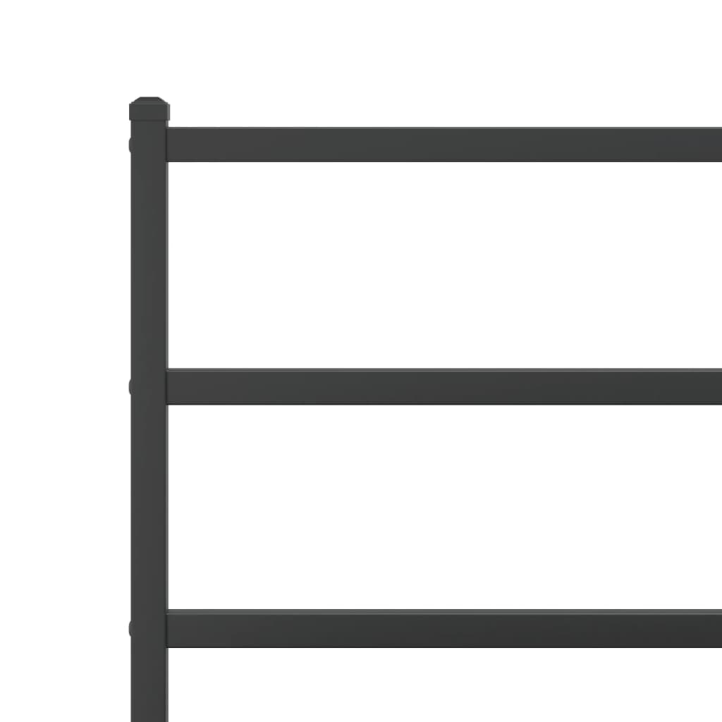 Cadre de lit métal sans matelas avec pied de lit noir 80x200 cm - XIOS