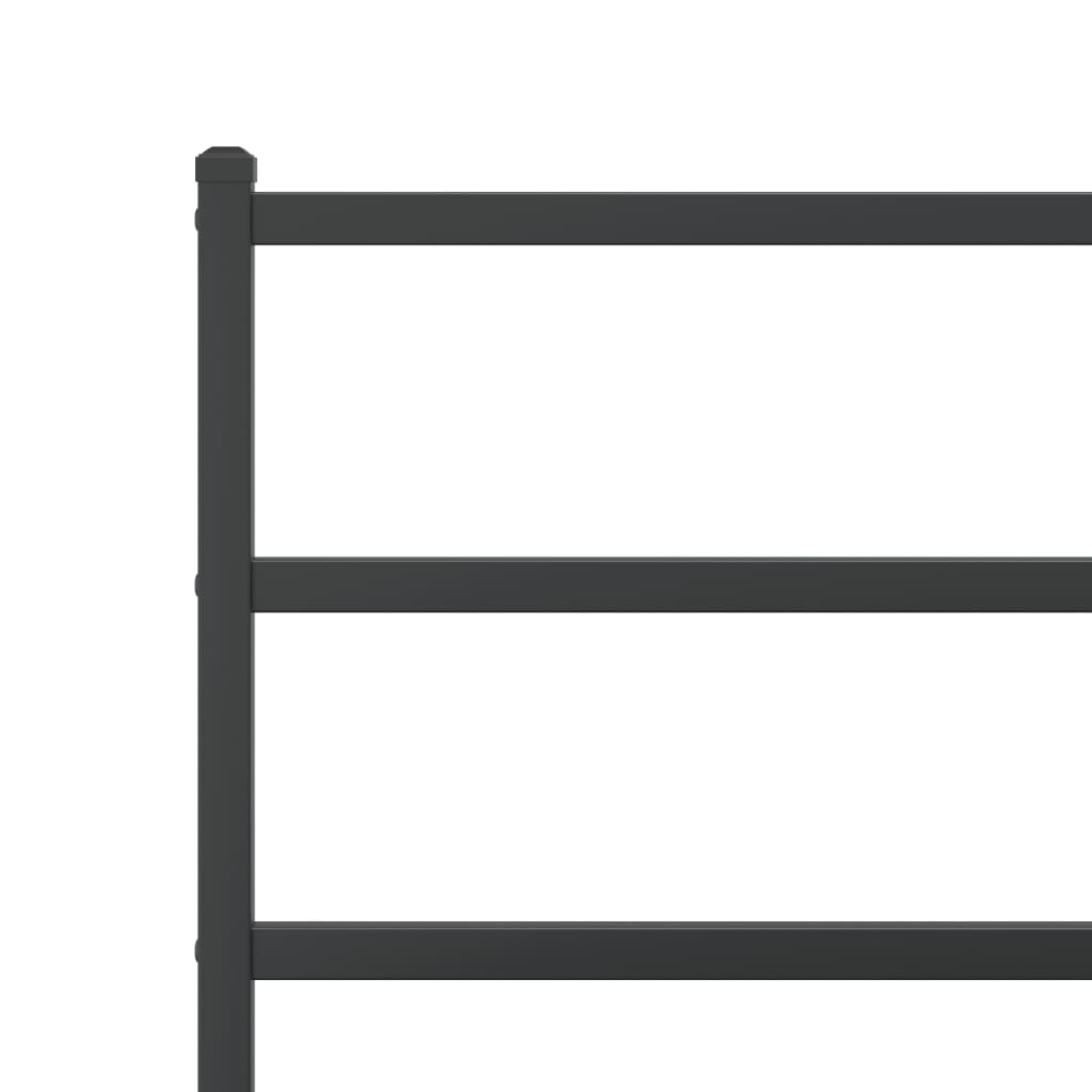 Cadre de lit métal sans matelas et pied de lit noir 100x200 cm - XIOS