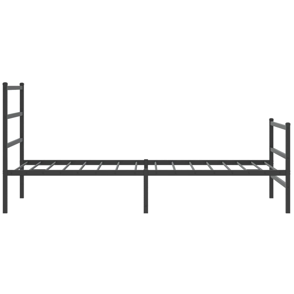 Cadre de lit métal sans matelas avec pied de lit noir 107x203cm - XIOS