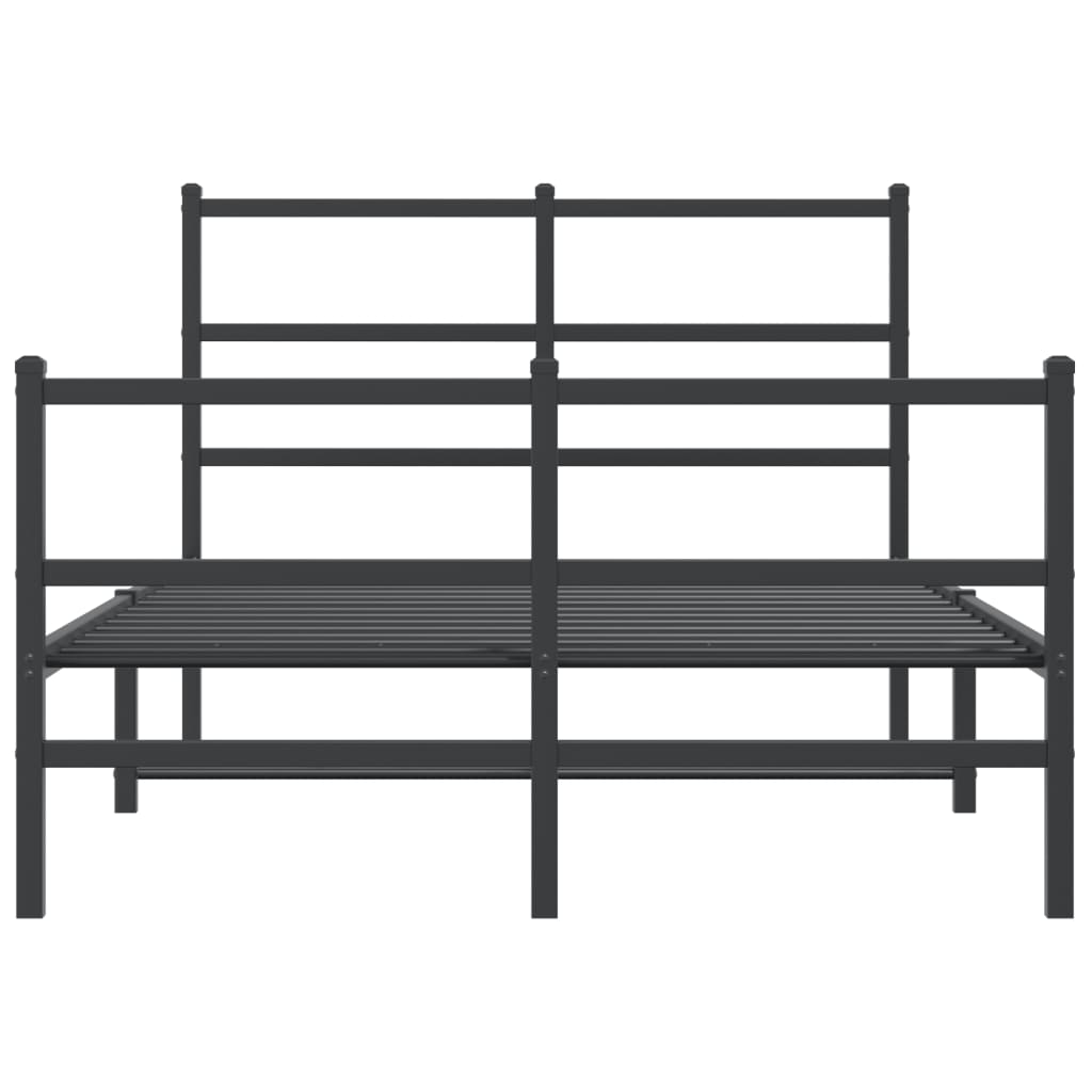 Cadre de lit métal sans matelas avec pied de lit noir 120x200cm - XIOS