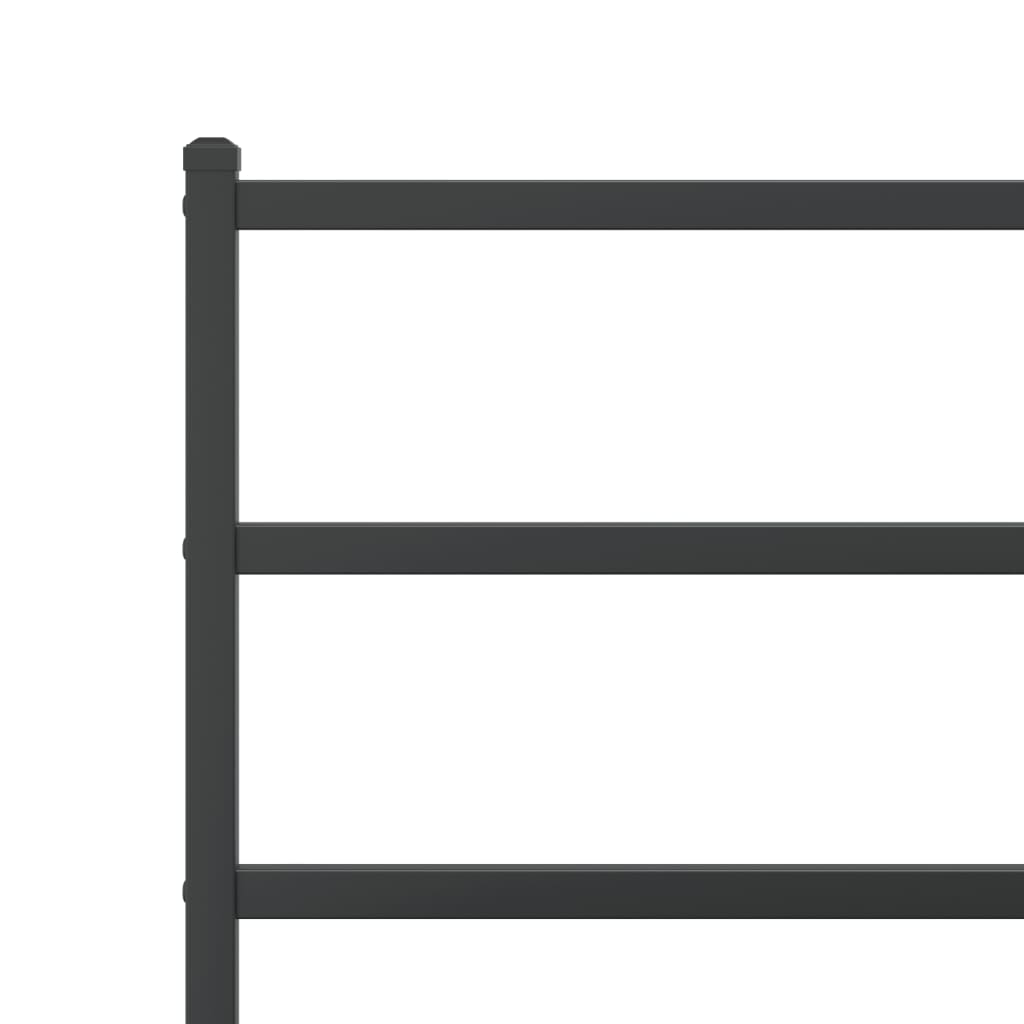 Cadre de lit métal sans matelas avec pied de lit noir 135x190cm - XIOS