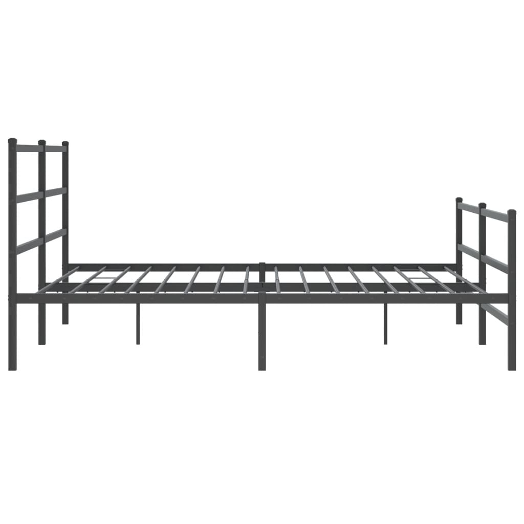 Cadre de lit métal sans matelas avec pied de lit noir 200x200cm - XIOS
