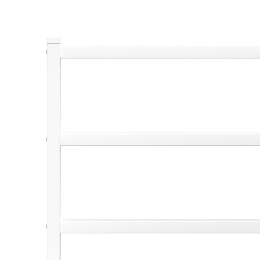 Cadre de lit métal sans matelas avec tête de lit blanc 80x200cm - XIOS