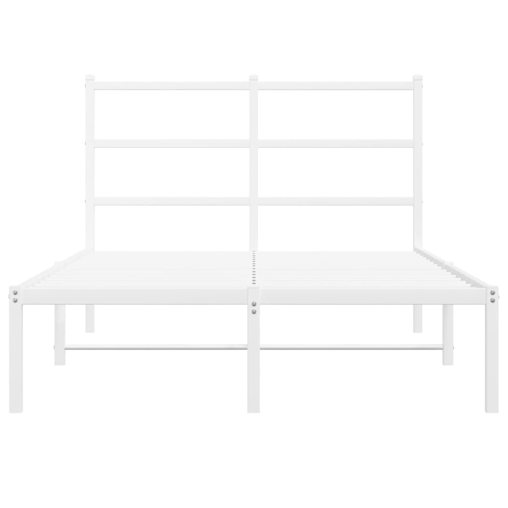 Cadre de lit métal sans matelas et tête de lit blanc 120x200 cm - XIOS