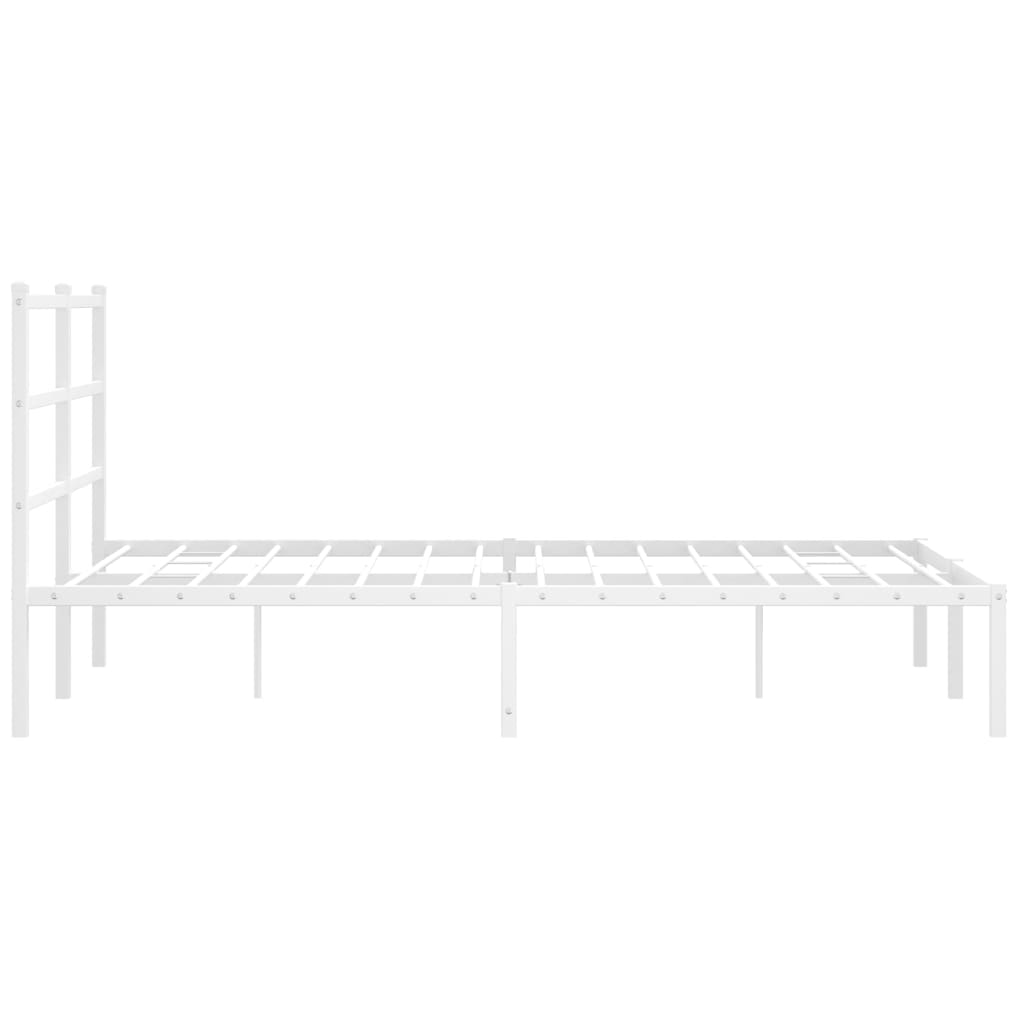 Cadre de lit métal sans matelas et tête de lit blanc 140x200 cm - XIOS