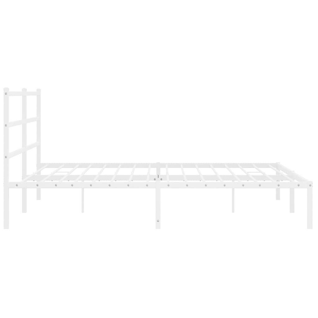 Cadre de lit métal sans matelas et tête de lit blanc 183x213 cm - XIOS