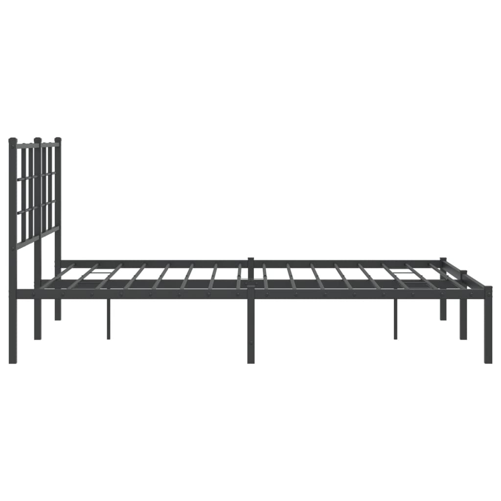 Cadre de lit métal sans matelas avec tête de lit noir 140x200cm - XIOS