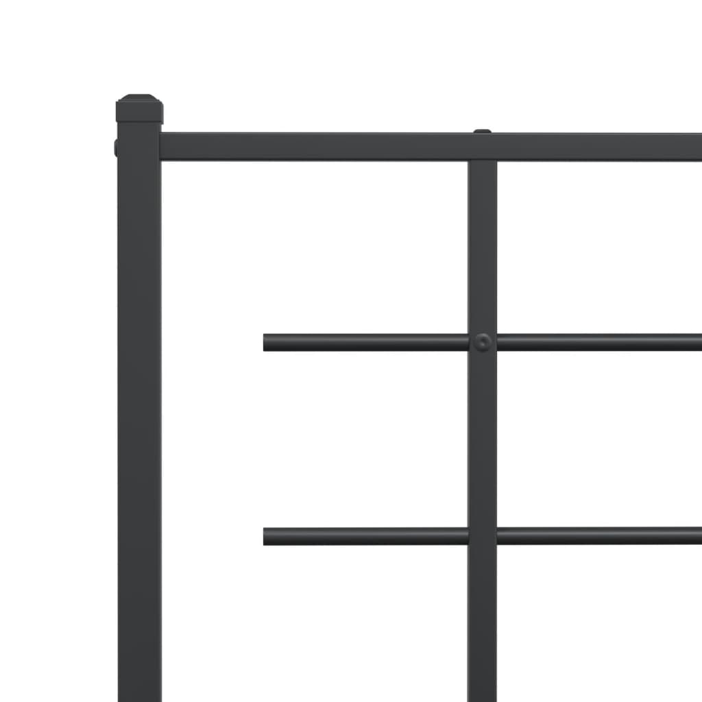 Cadre de lit métal sans matelas avec tête de lit noir 140x200cm - XIOS
