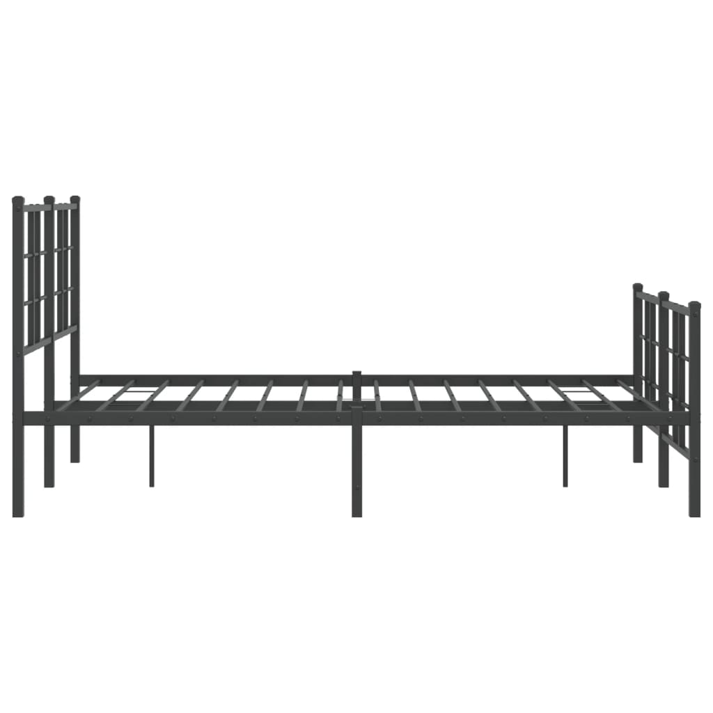 Cadre de lit métal sans matelas avec pied de lit noir 120x190cm - XIOS