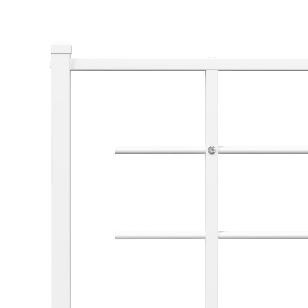 Cadre de lit métal sans matelas et pied de lit blanc 140x190 cm - XIOS
