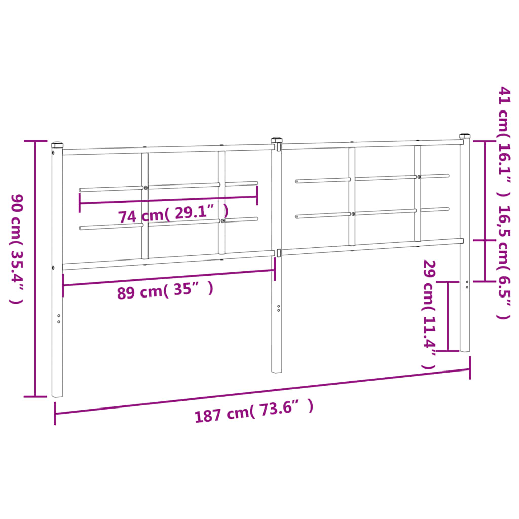 Tête de lit métal blanc 180 cm - XIOS