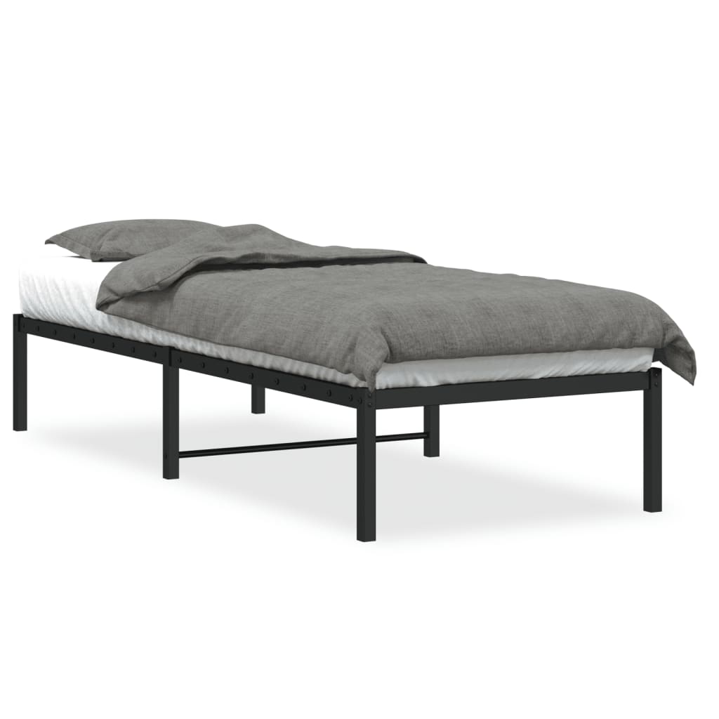 Cadre de lit métal sans matelas noir 75x190 cm - XIOS