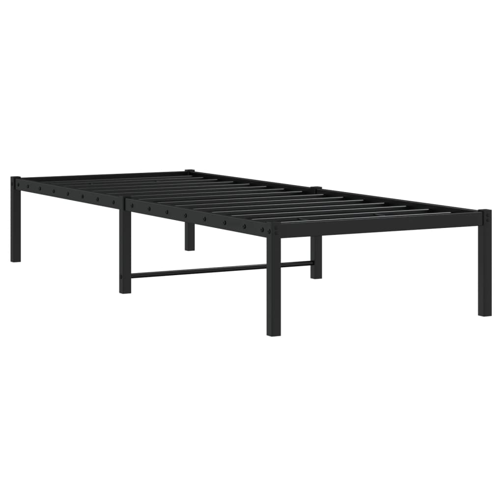 Cadre de lit métal sans matelas noir 75x190 cm - XIOS