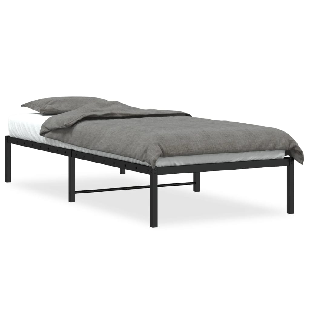 Cadre de lit métal sans matelas noir 90x190 cm - XIOS