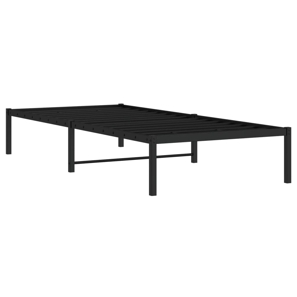 Cadre de lit métal sans matelas noir 90x190 cm - XIOS