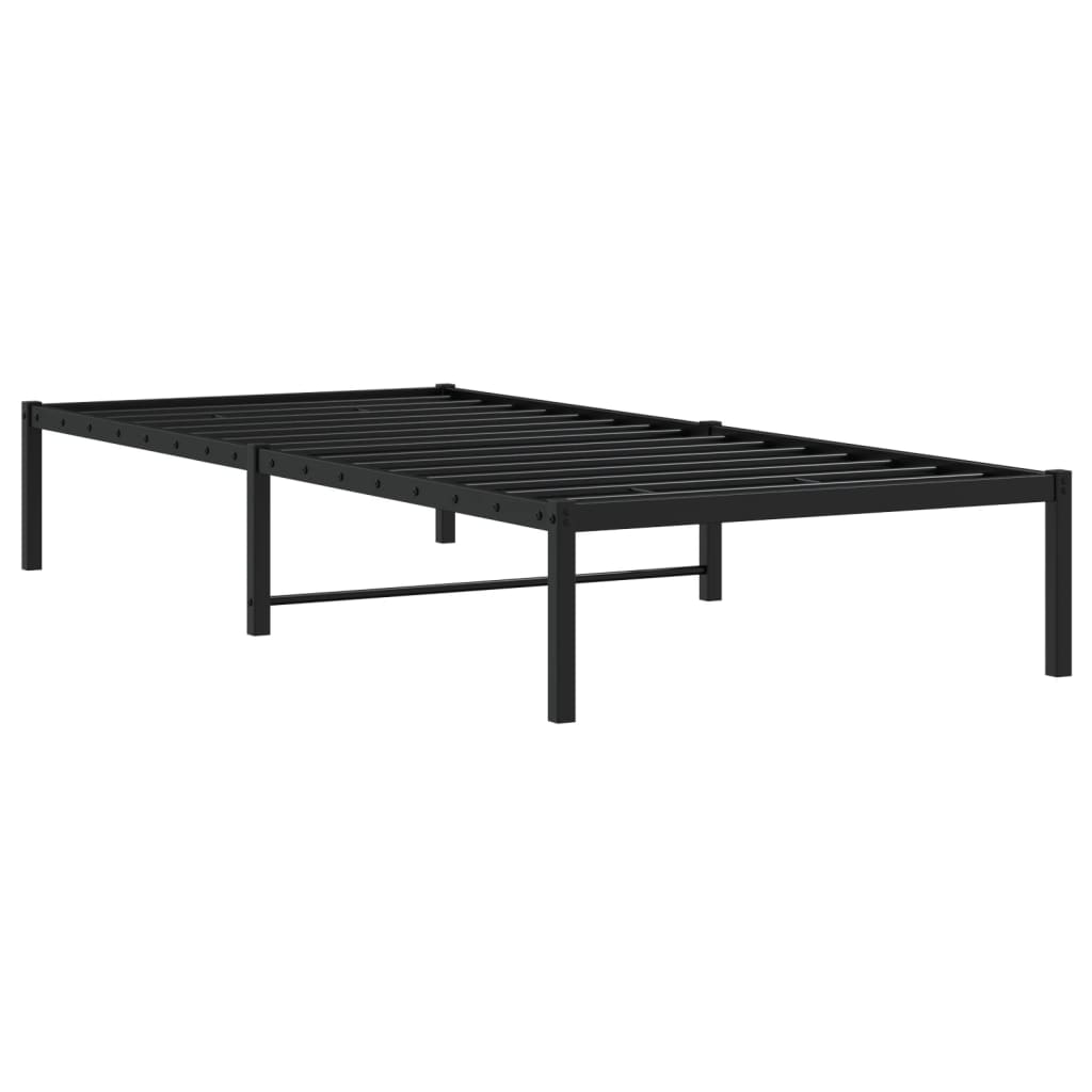 Cadre de lit métal sans matelas noir 90x190 cm - XIOS