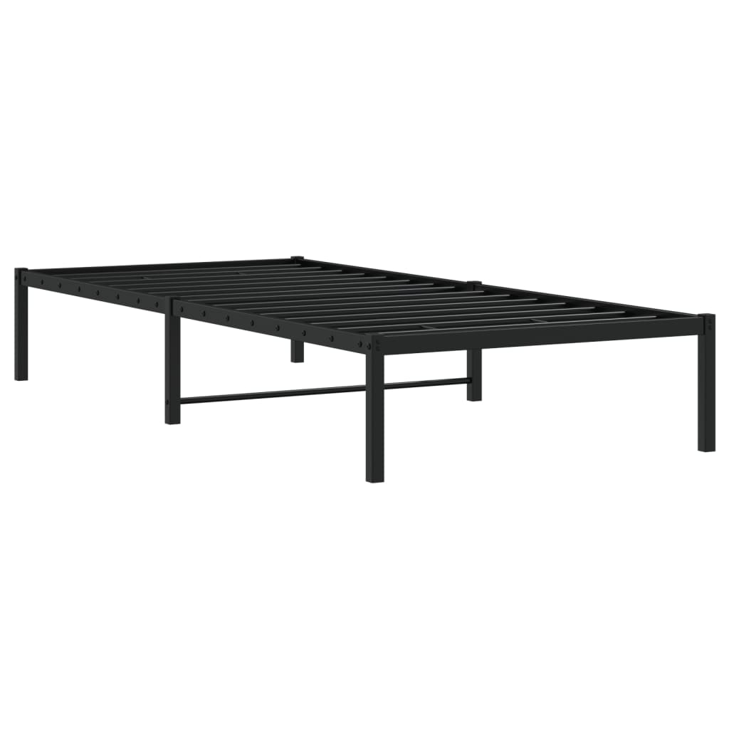 Cadre de lit métal sans matelas noir 90x200 cm - XIOS