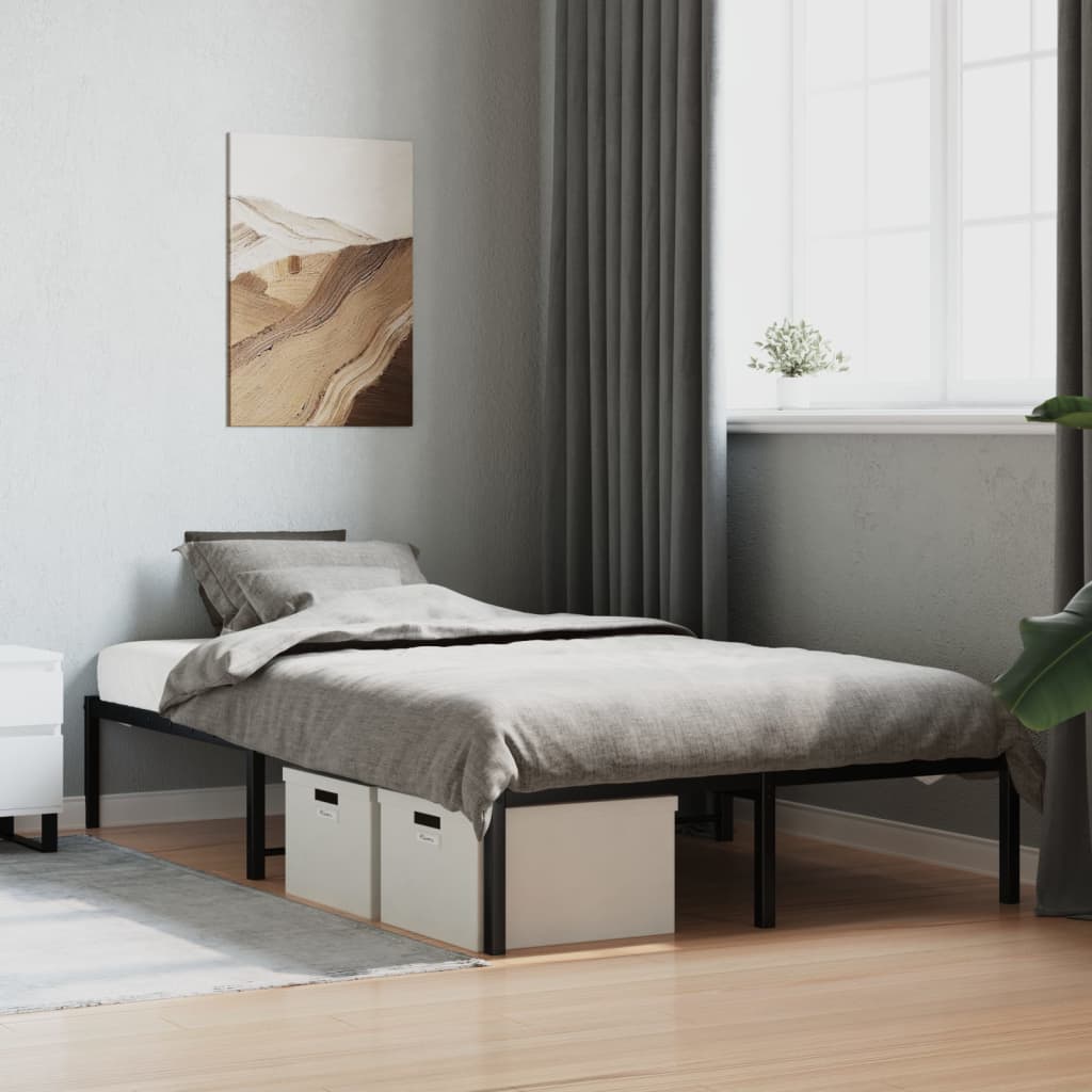 Cadre de lit métal sans matelas noir 120x200 cm - XIOS