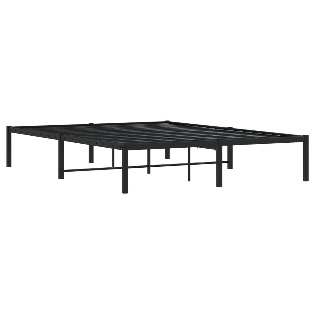 Cadre de lit métal sans matelas noir 135x190 cm - XIOS