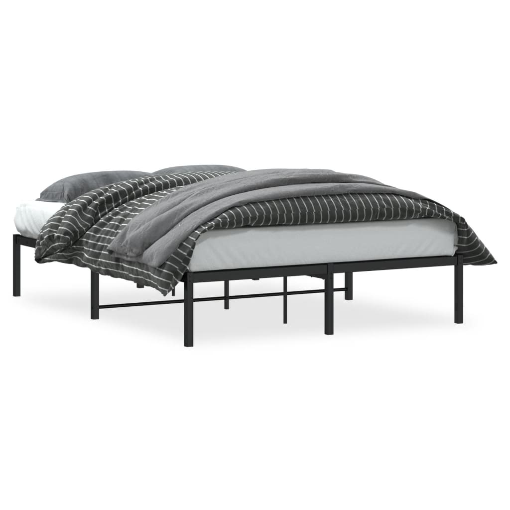 Cadre de lit métal sans matelas noir 140x200 cm - XIOS