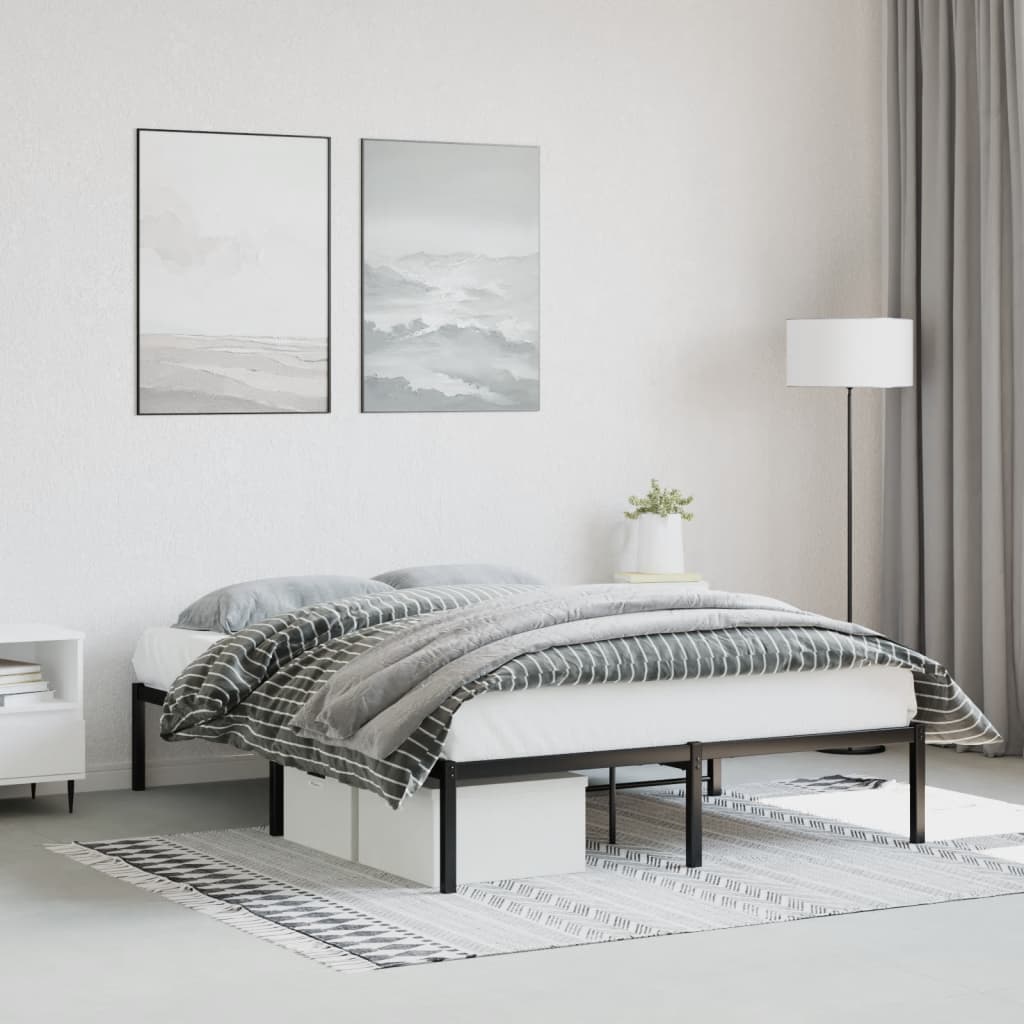 Cadre de lit métal sans matelas noir 140x200 cm - XIOS