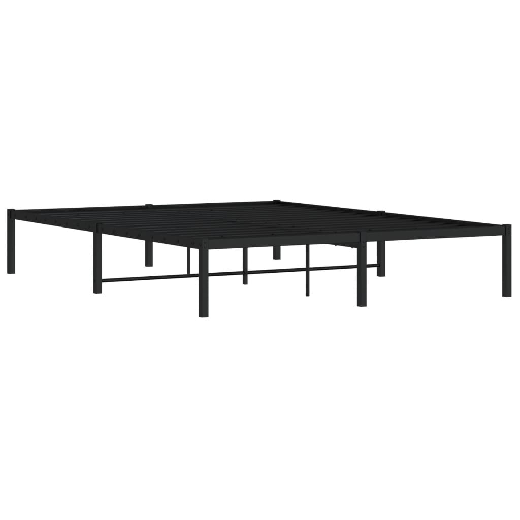 Cadre de lit métal sans matelas noir 160x200 cm - XIOS