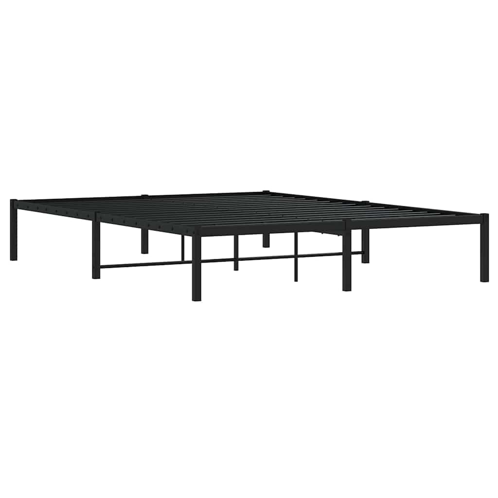 Cadre de lit métal sans matelas noir 160x200 cm - XIOS