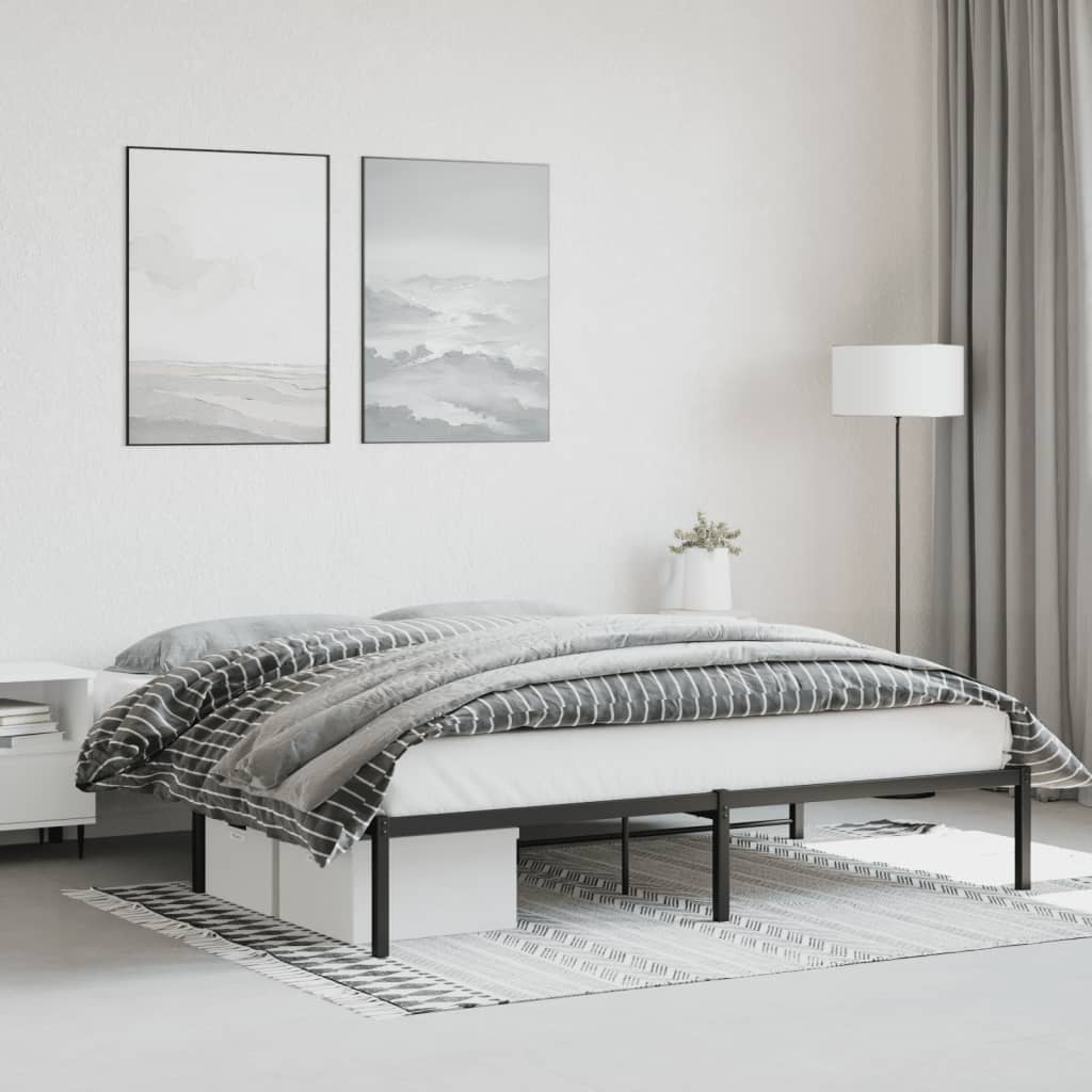 Cadre de lit métal noir 183x213 cm - XIOS
