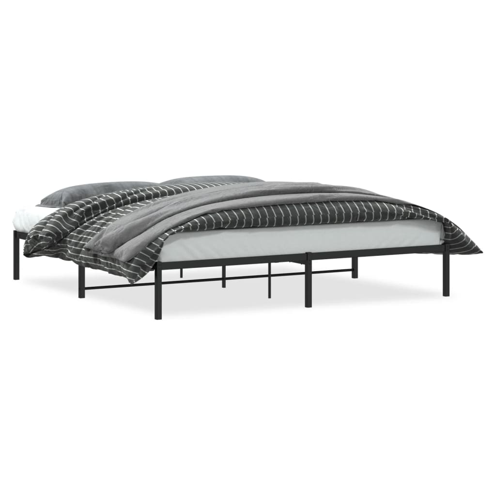 Cadre de lit métal sans matelas noir 200x200 cm - XIOS