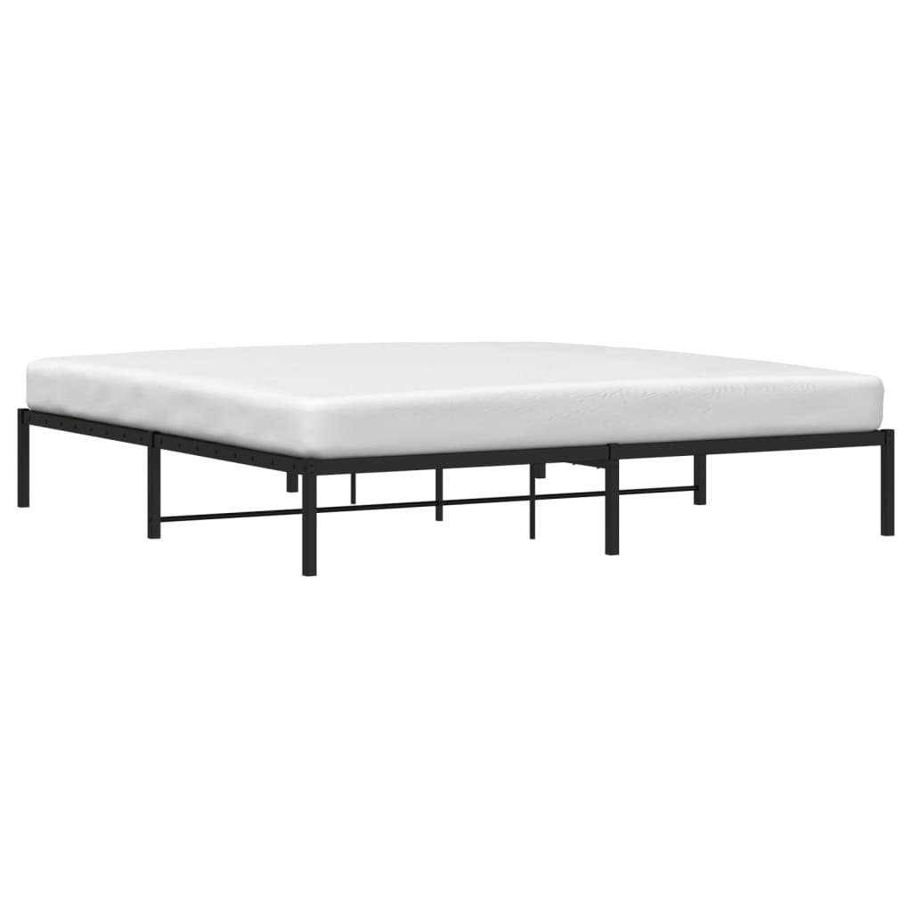 Cadre de lit métal sans matelas noir 200x200 cm - XIOS