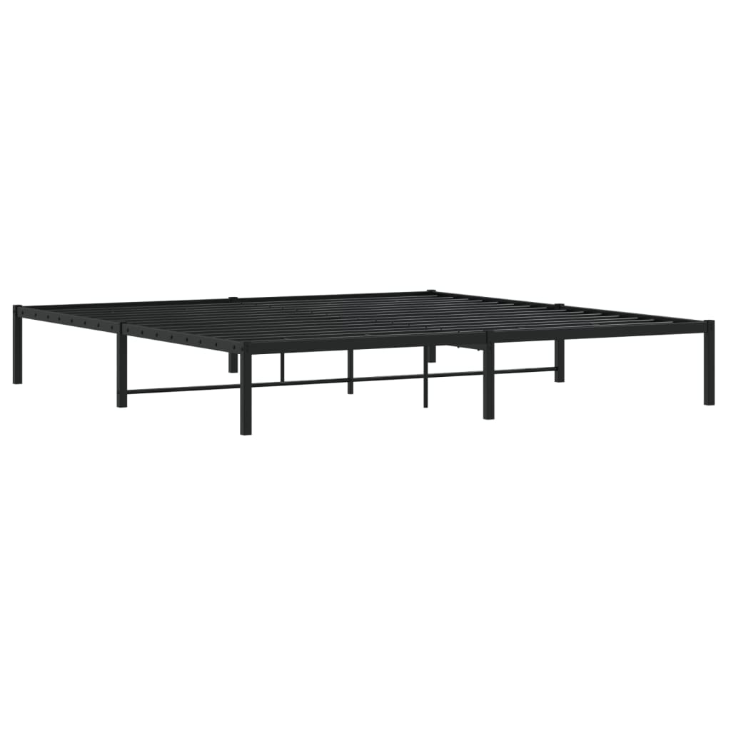 Cadre de lit métal sans matelas noir 200x200 cm - XIOS