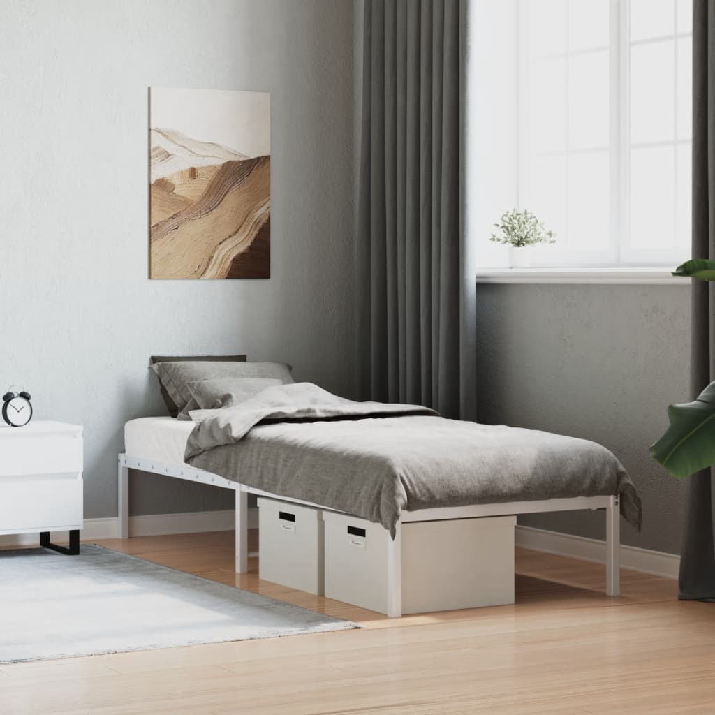 Cadre de lit métal blanc 80x200 cm - XIOS