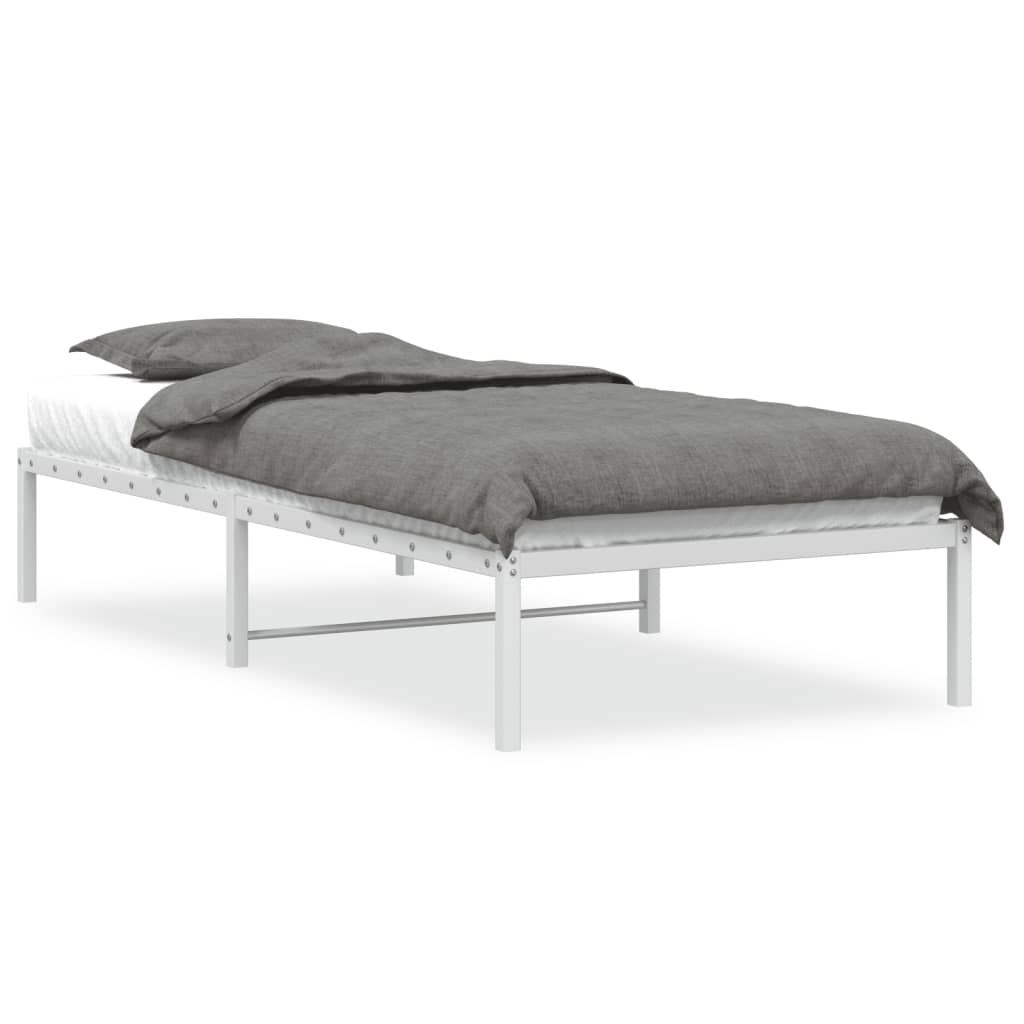 Cadre de lit métal sans matelas blanc 90x190 cm - XIOS