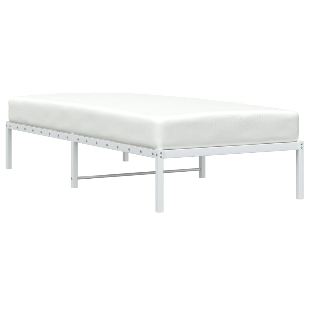 Cadre de lit métal sans matelas blanc 90x190 cm - XIOS