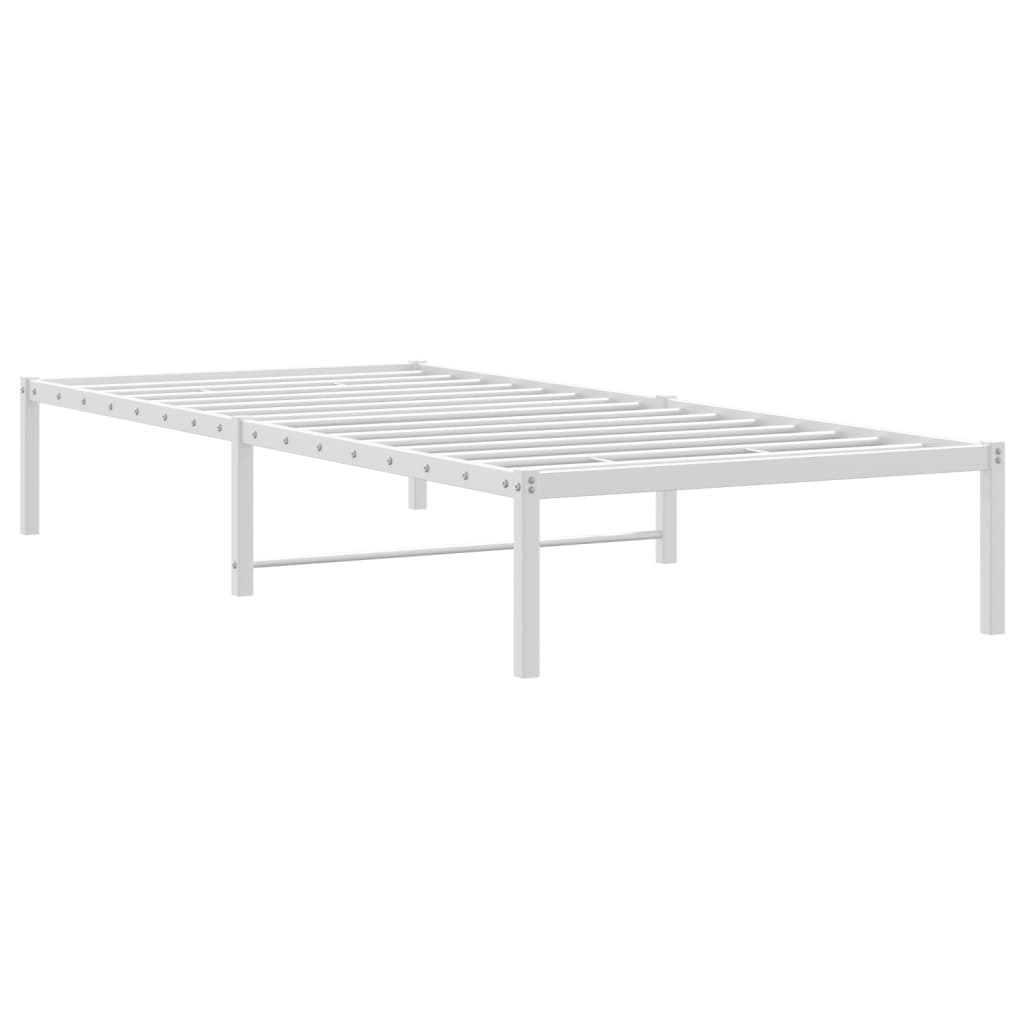 Cadre de lit métal sans matelas blanc 90x190 cm - XIOS