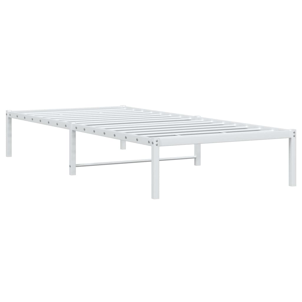 Cadre de lit métal sans matelas blanc 90x200 cm - XIOS