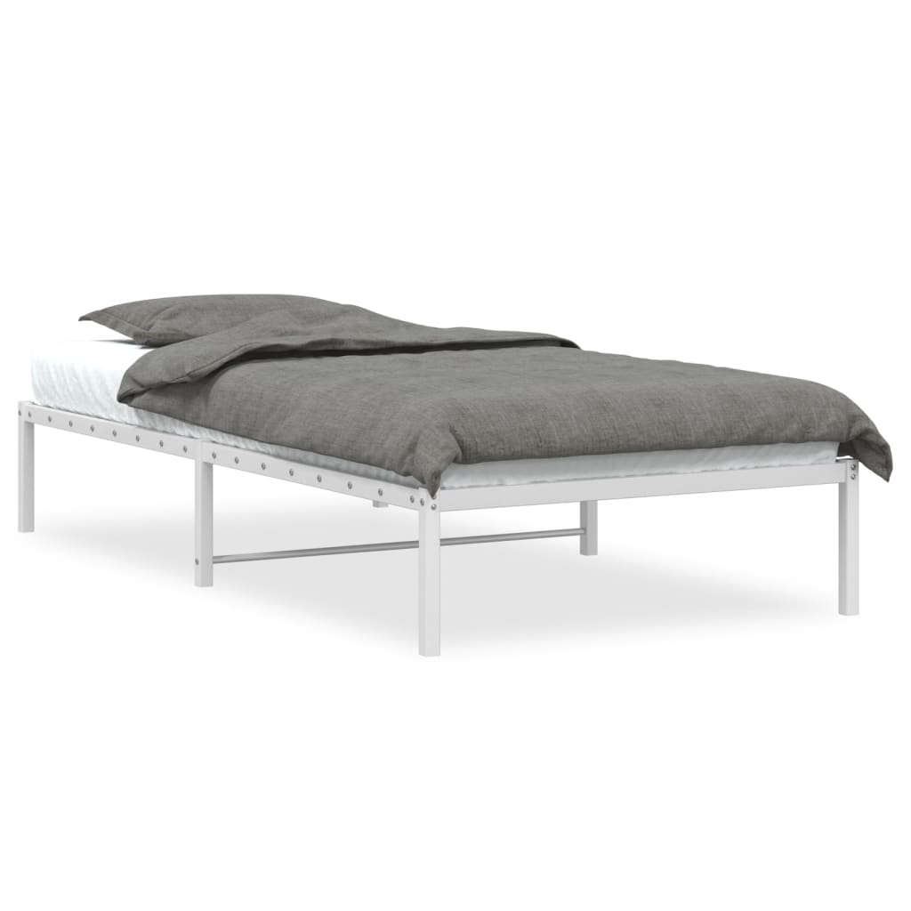 Cadre de lit métal sans matelas blanc 100x190 cm - XIOS