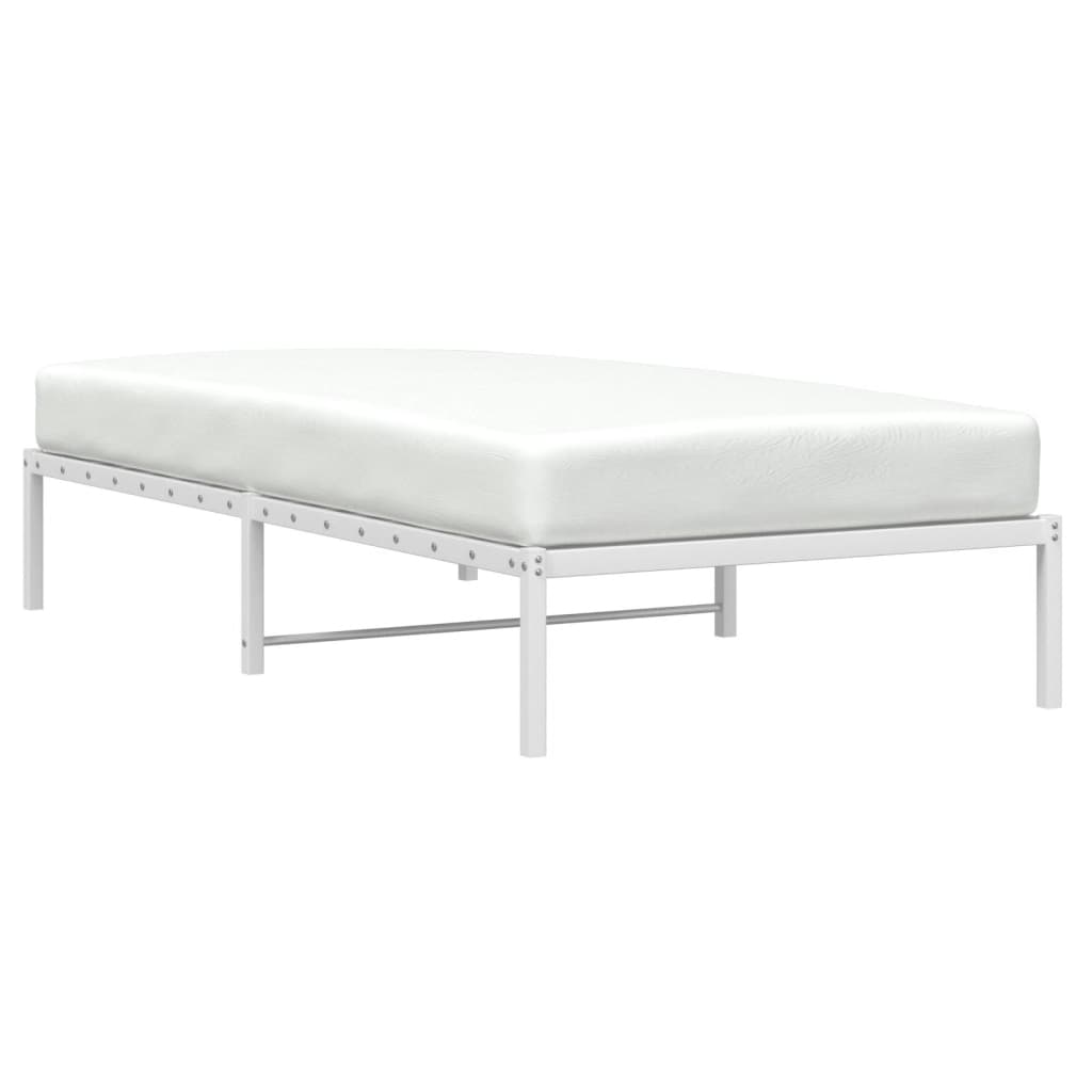 Cadre de lit en métal sans matelas blanc 107x203 cm - XIOS